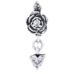 TRUELEMENTS 薔薇ハート ドロップピアス クリアジルコニア