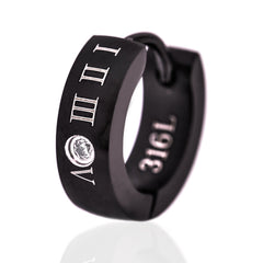 TRUELEMENTS ローマ数字 ブラックフープピアス