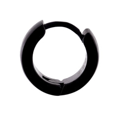 ユニセックス フープピアス 316L ローマ数字 ブラック ジルコニア 片耳用 1個売り (TEEST-0033)