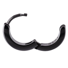 ユニセックス フープピアス 316L ローマ数字 ブラック ジルコニア 片耳用 1個売り (TEEST-0033)