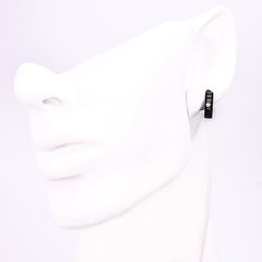 ユニセックス フープピアス 316L ローマ数字 ブラック ジルコニア 片耳用 1個売り (TEEST-0033)